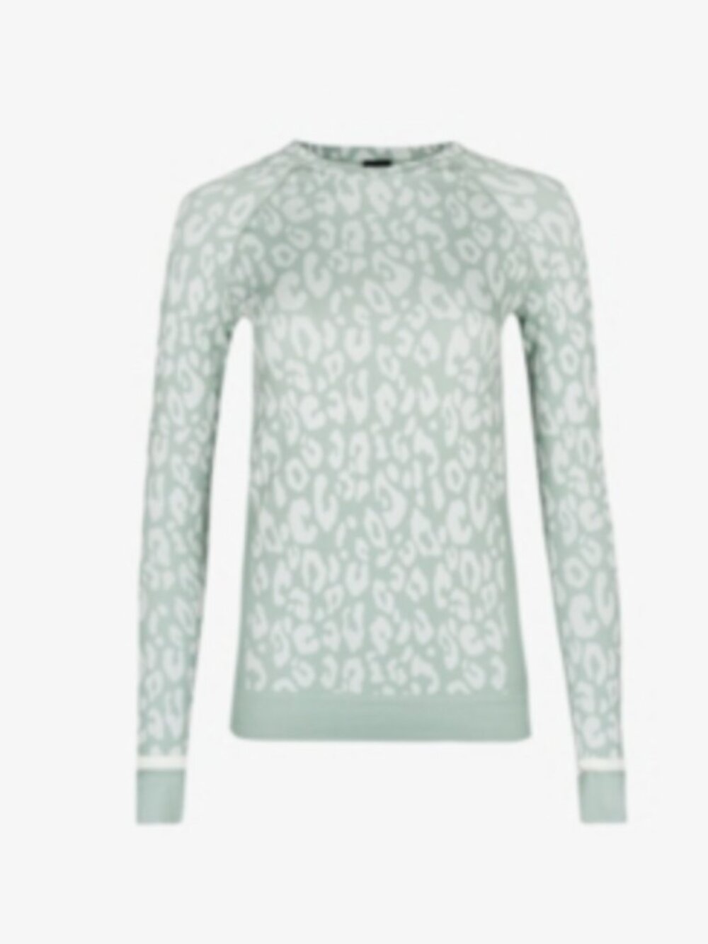 NWT New with Tags Sweaty Betty Leopard Jacquard Base Layer Top in a blue and gra